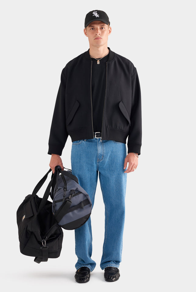 Wool Bomber Jacket - Black