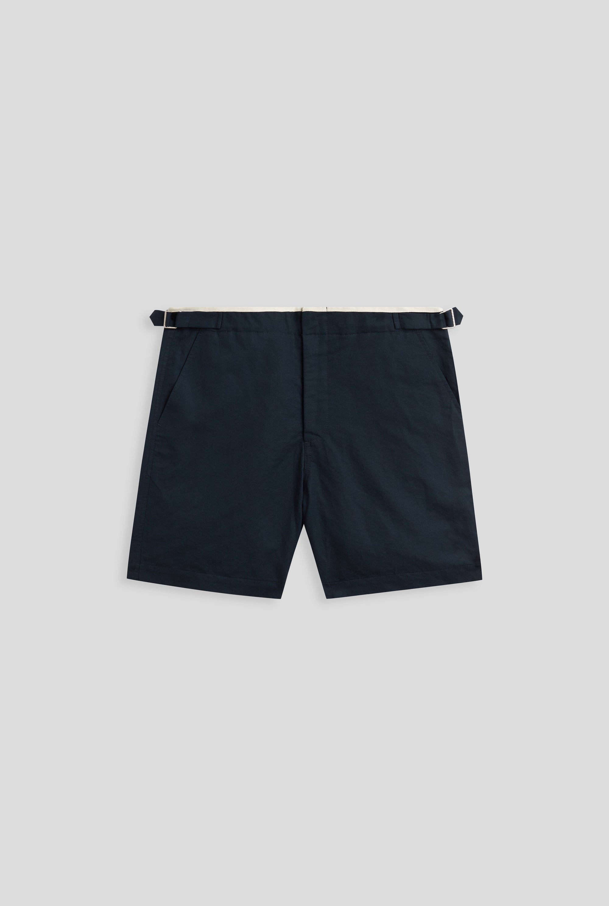 Cotton Twill Side Tab Short - Navy/Natural Tape