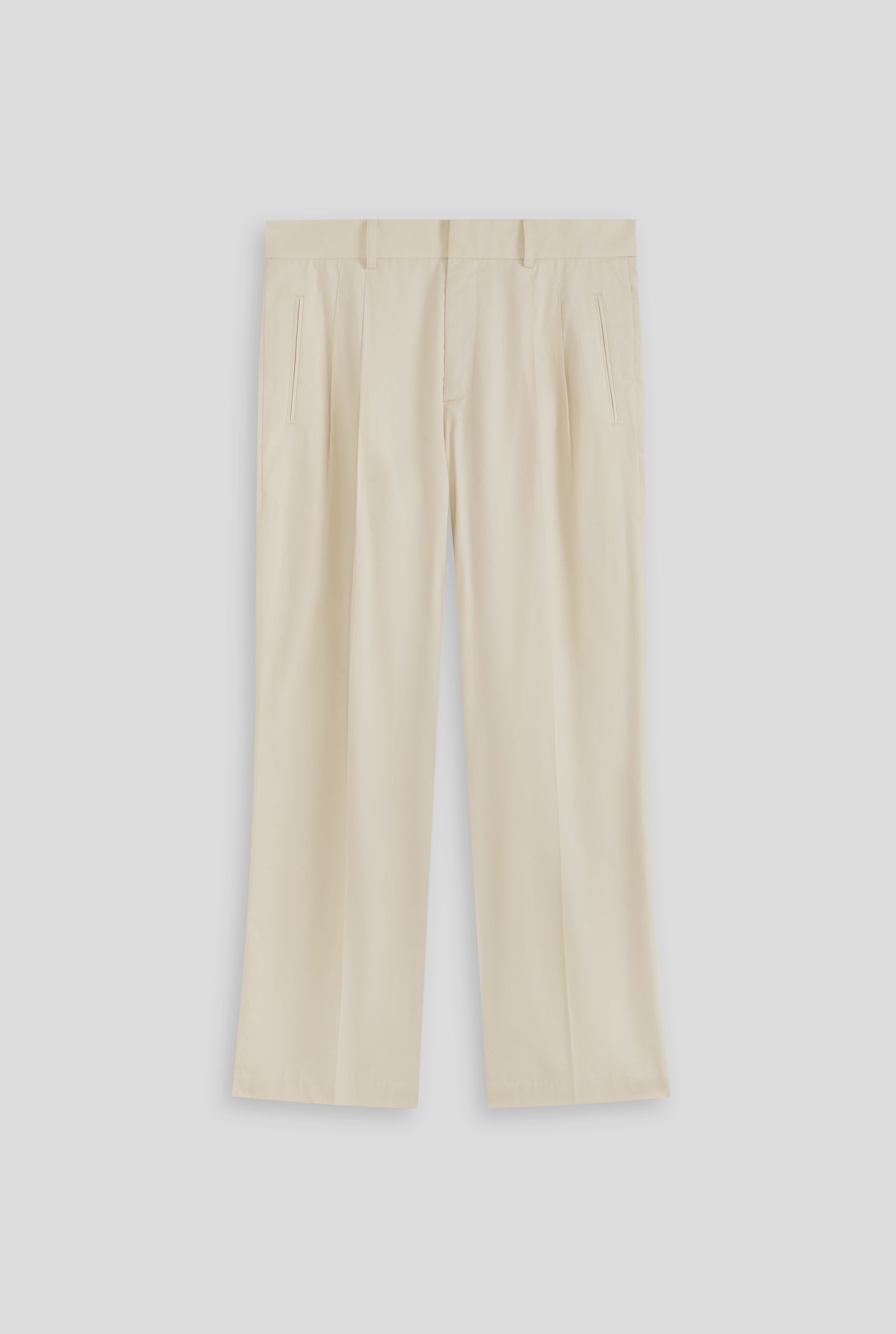 Tailored Pleat Trouser - Cream