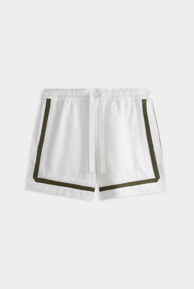 Crochet Border Lounge Short -  White