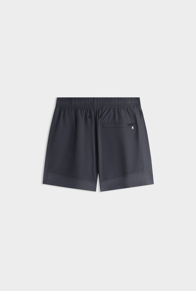 Panelled Border Swim Short - Dark Charcoal