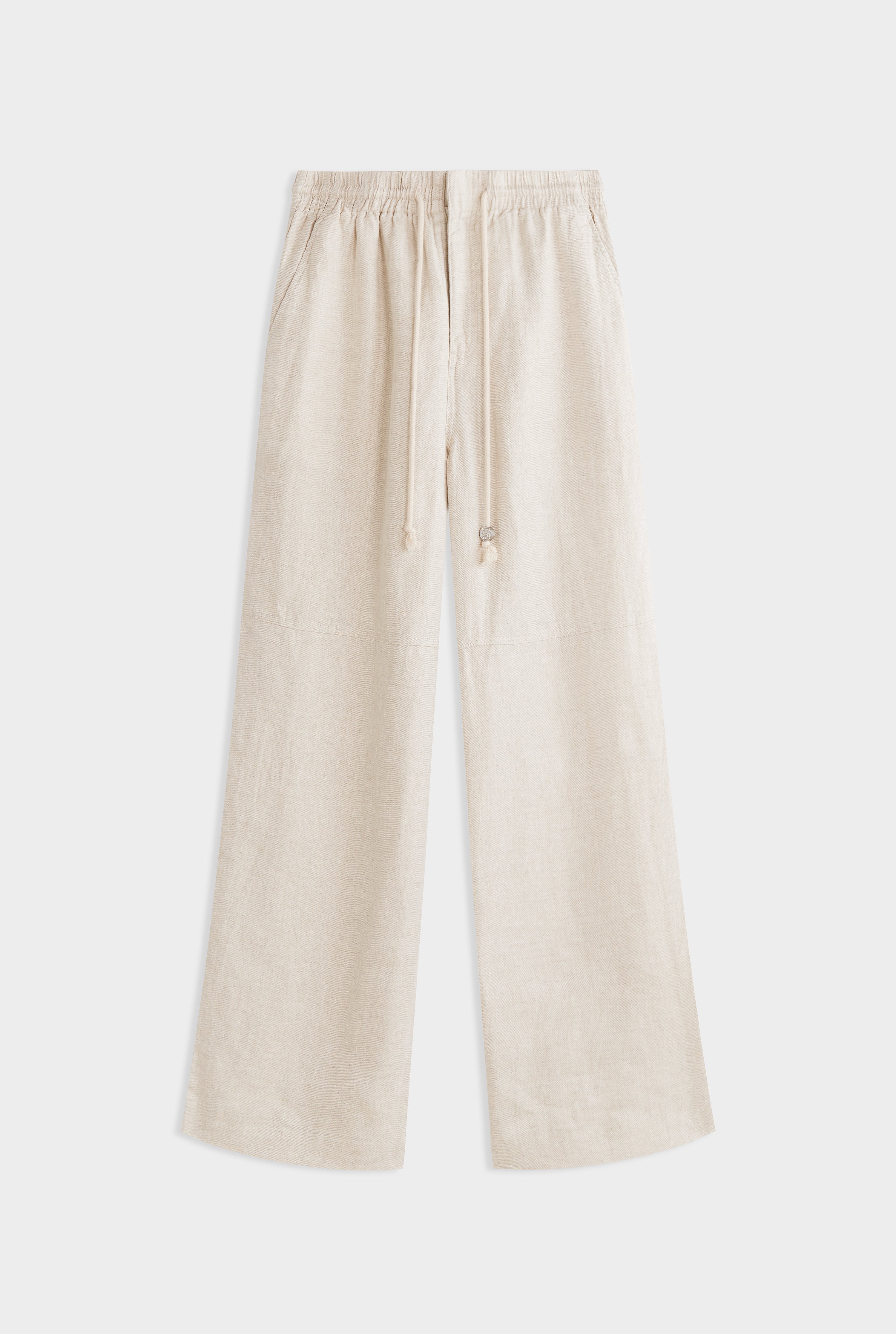 Panelled Linen Twill Trouser - Sand