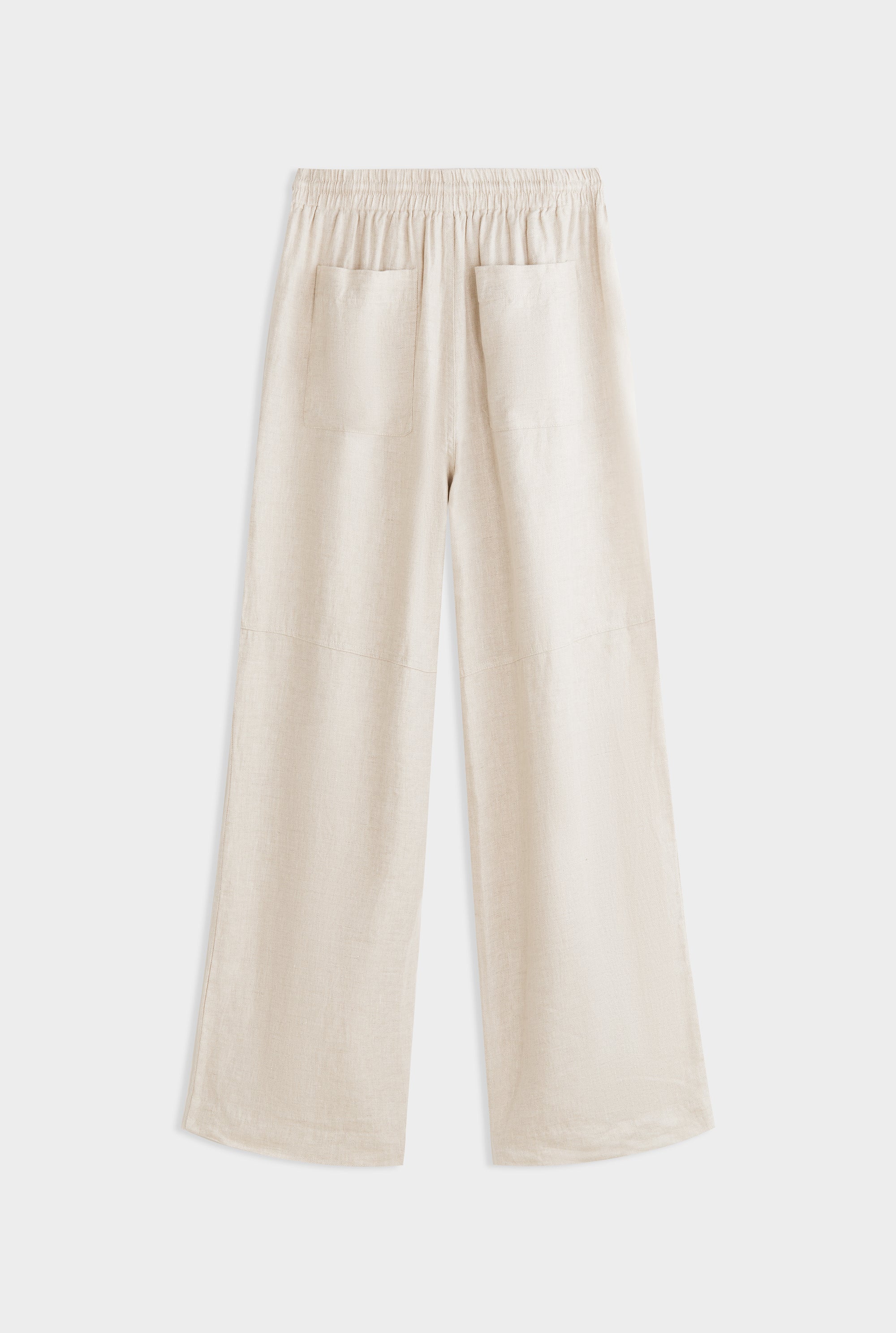 Panelled Linen Twill Trouser - Sand