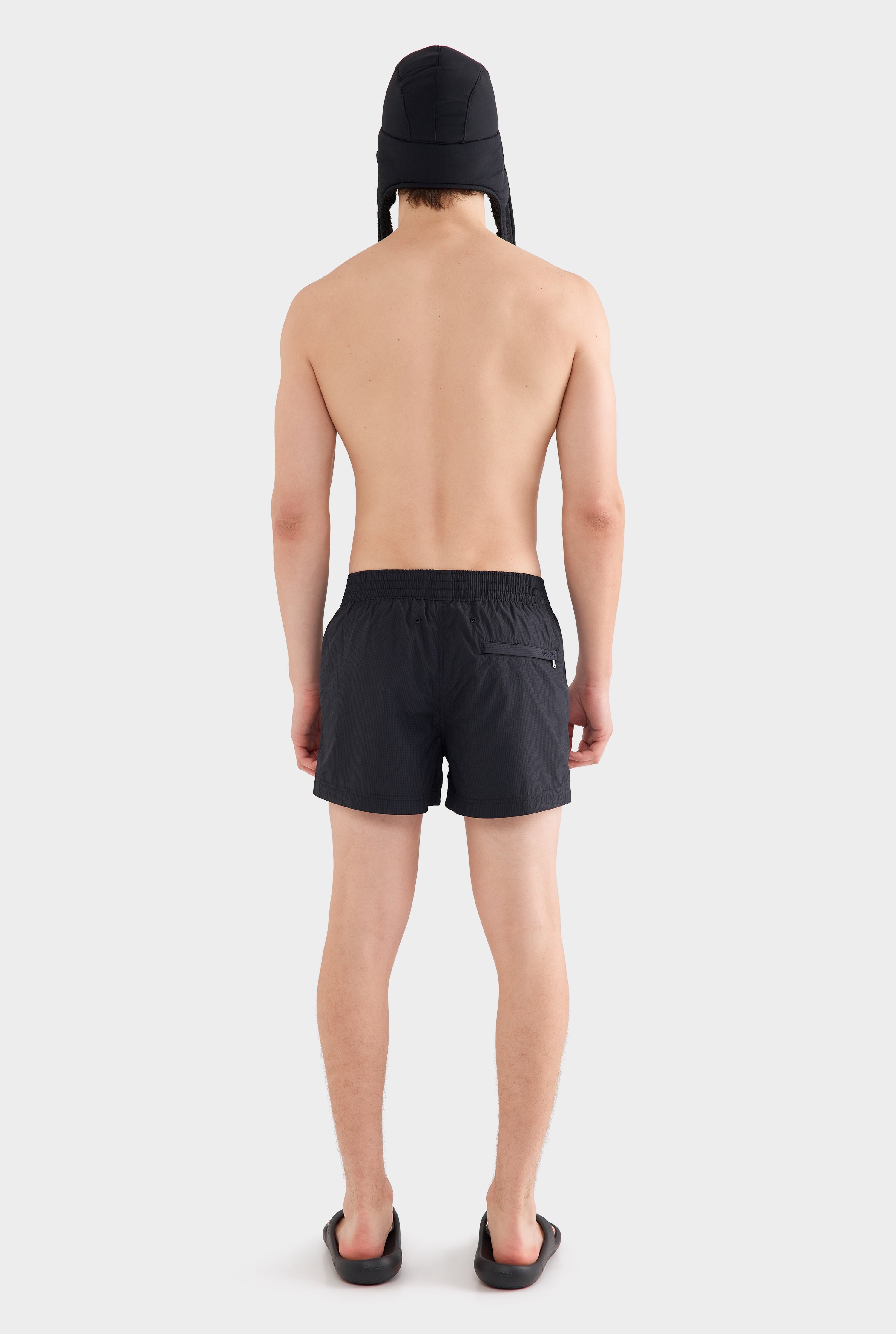 Panelled Pocket Swim Short - Black