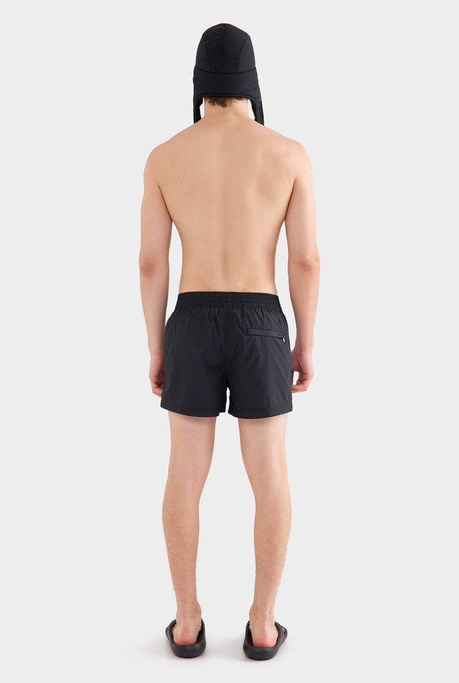 Panelled Pocket Swim Short - Black