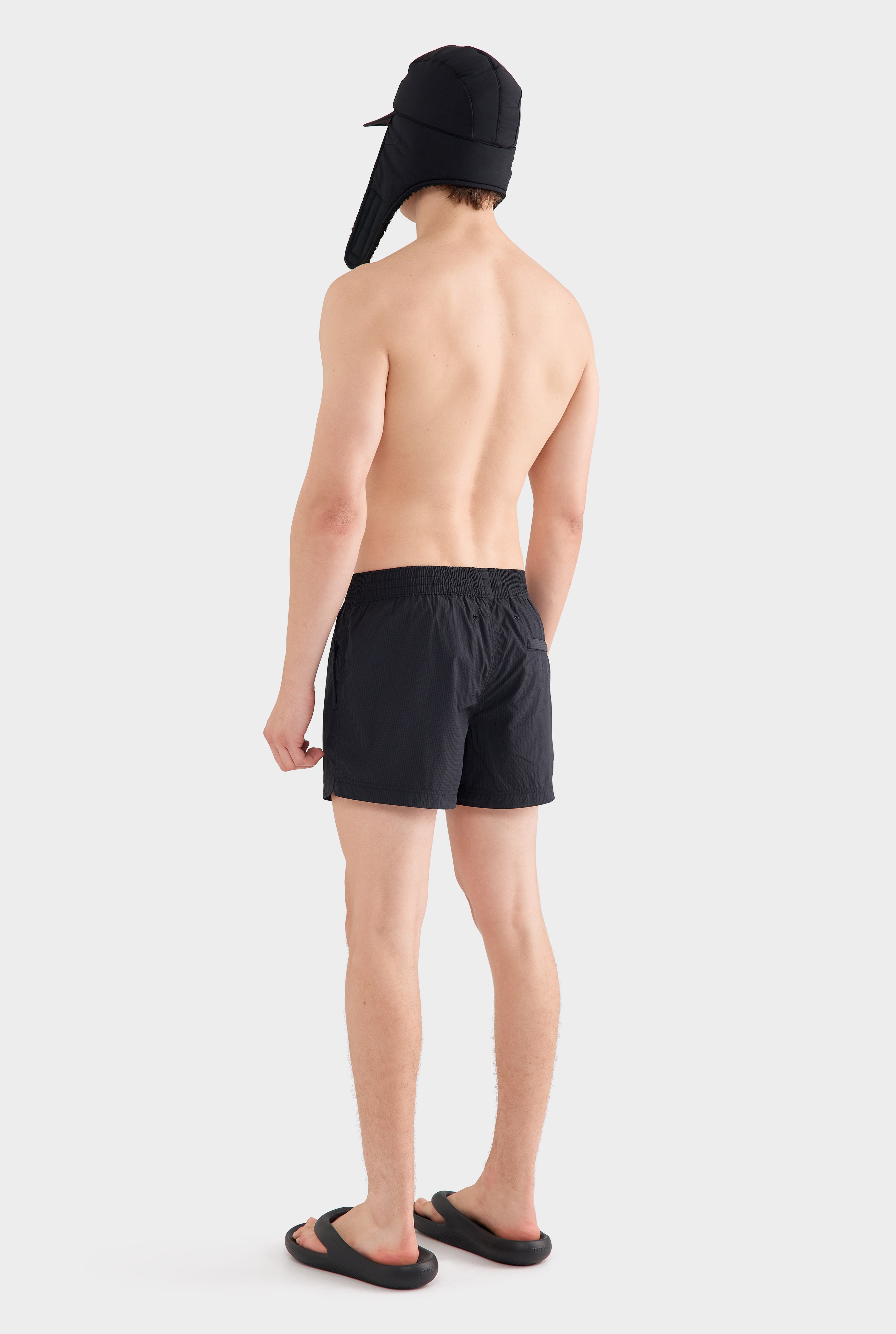 Panelled Pocket Swim Short - Black