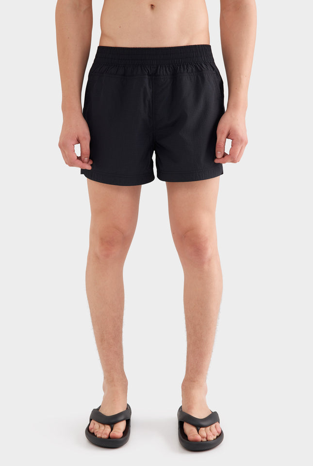 Panelled Pocket Swim Short - Black