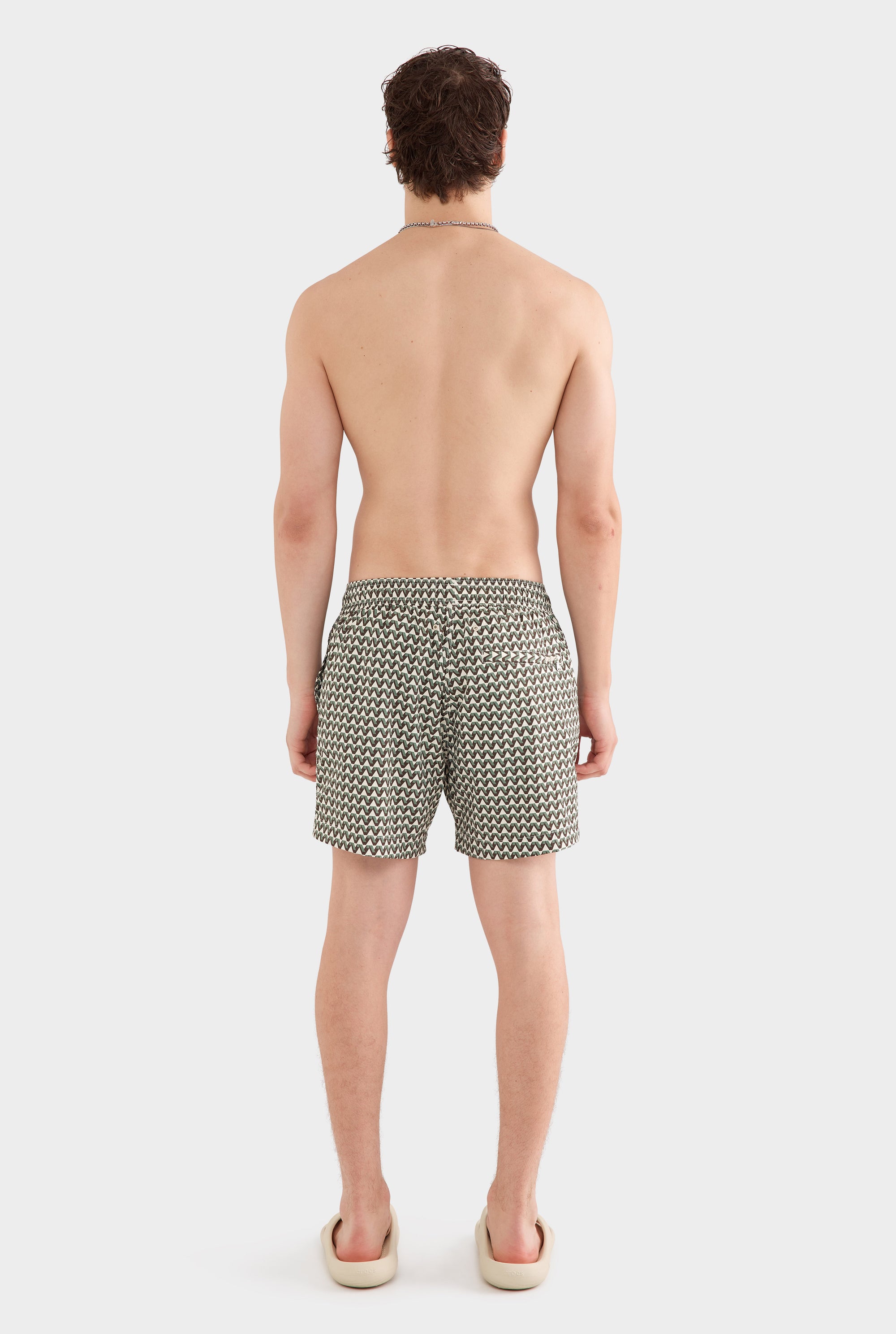 Printed Swim Short - Chocolate/Sea Spray V Monogram