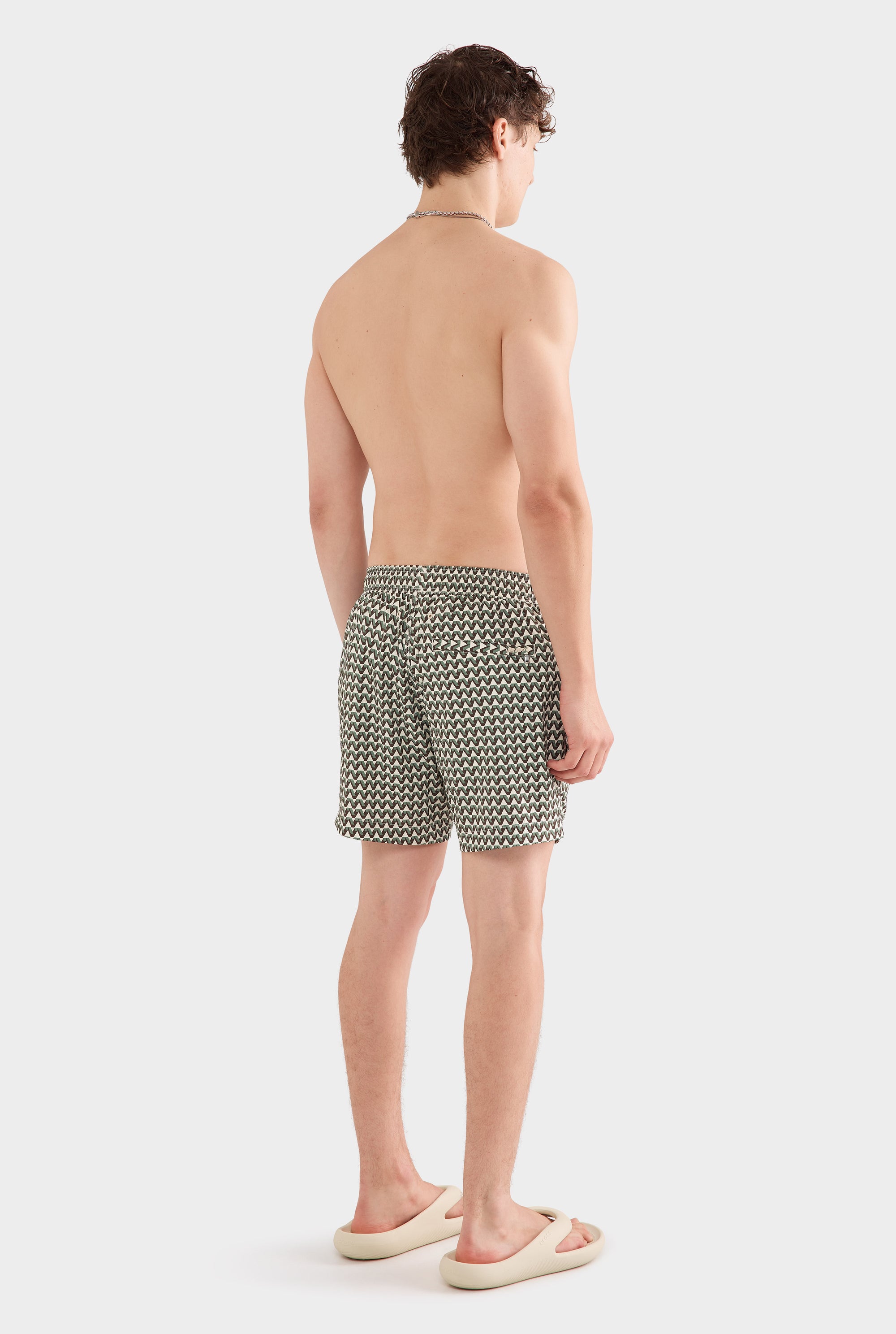 Printed Swim Short - Chocolate/Sea Spray V Monogram