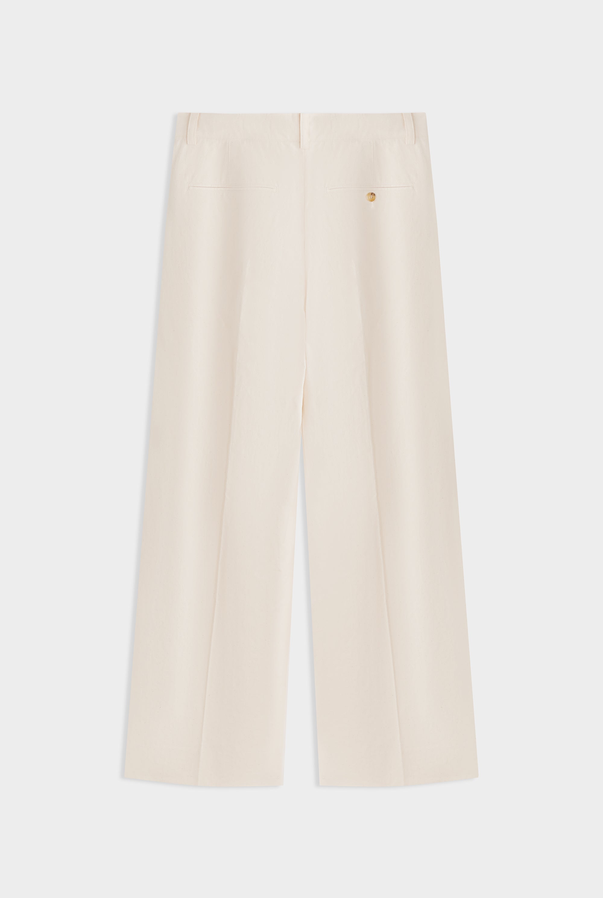 Relaxed Fixed Waist Cotton Trouser - Natural