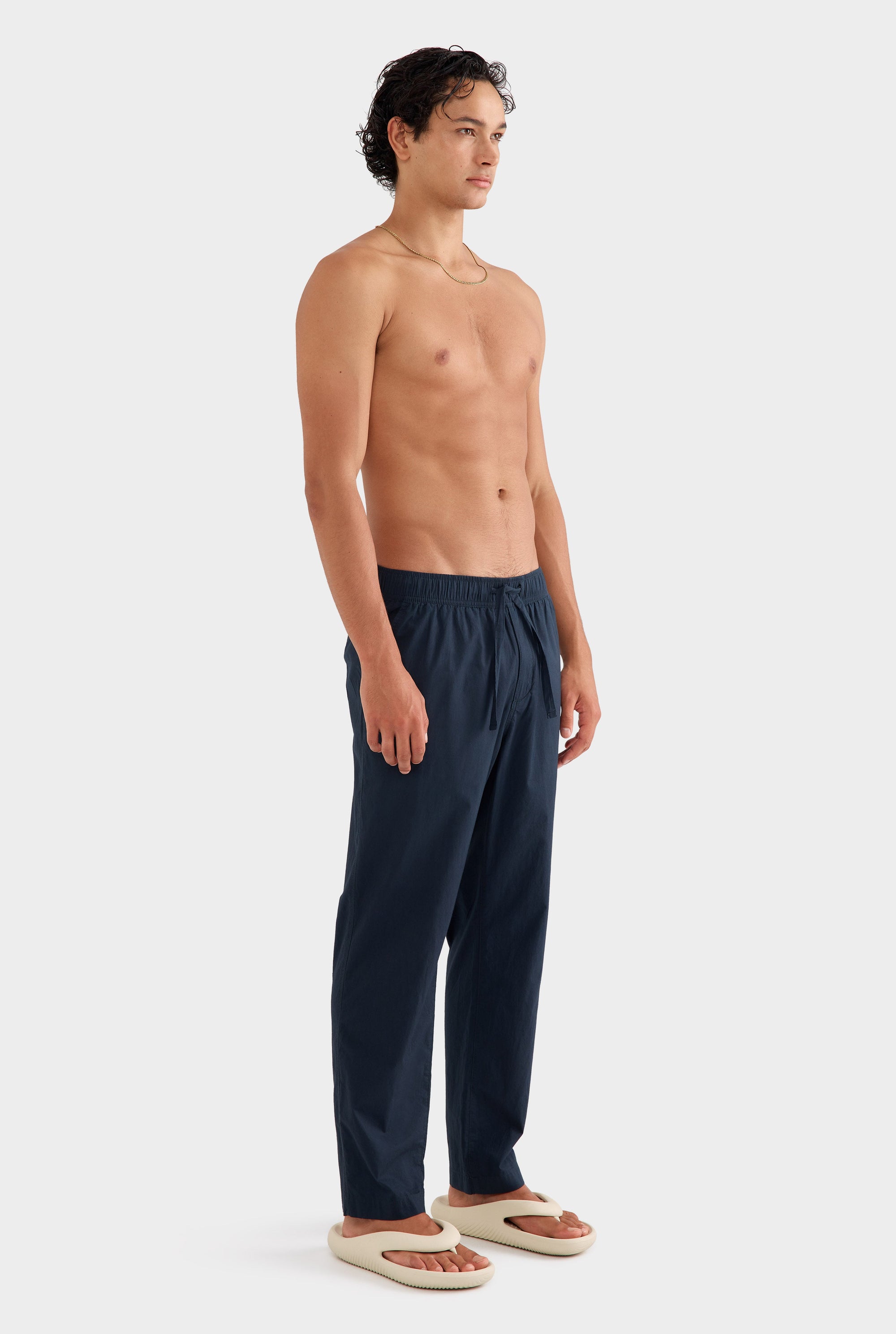 Relaxed Poplin Pant - Navy