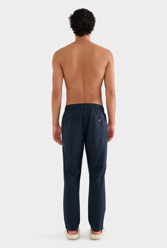 Relaxed Poplin Pant - Navy