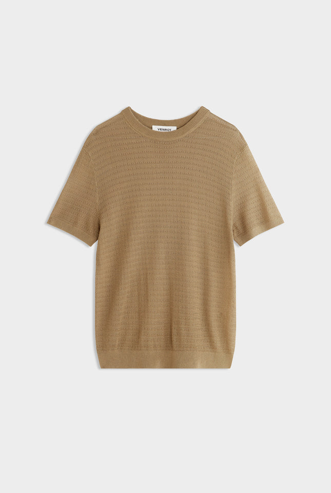 Relaxed Tencel Knitted T-Shirt - Olive