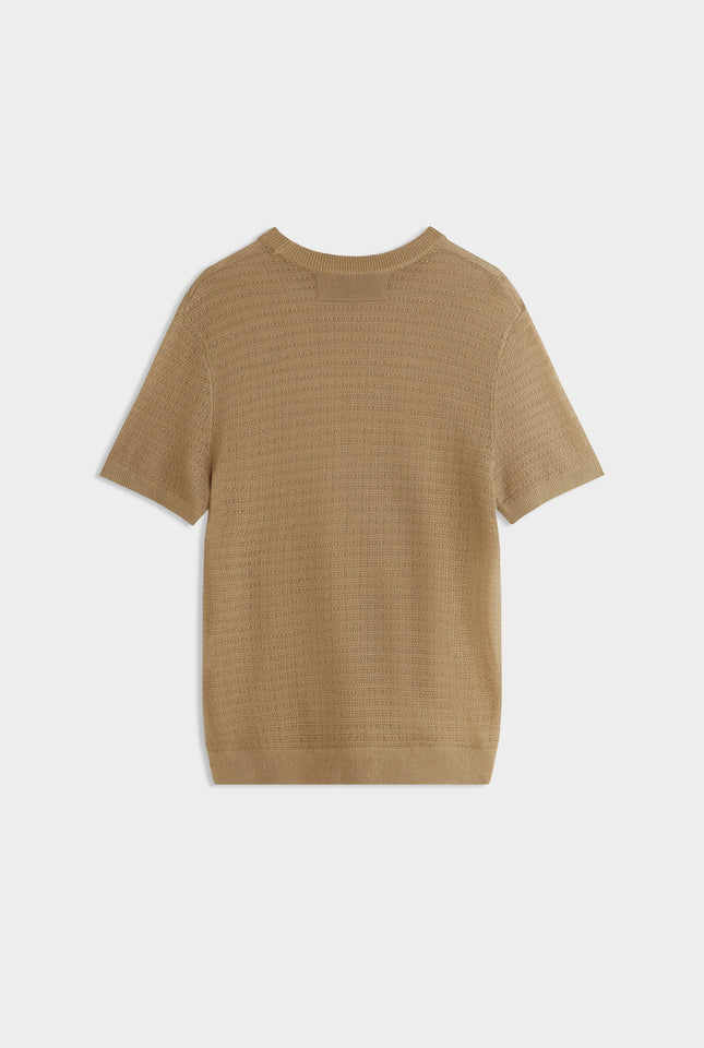 Relaxed Tencel Knitted T-Shirt - Olive