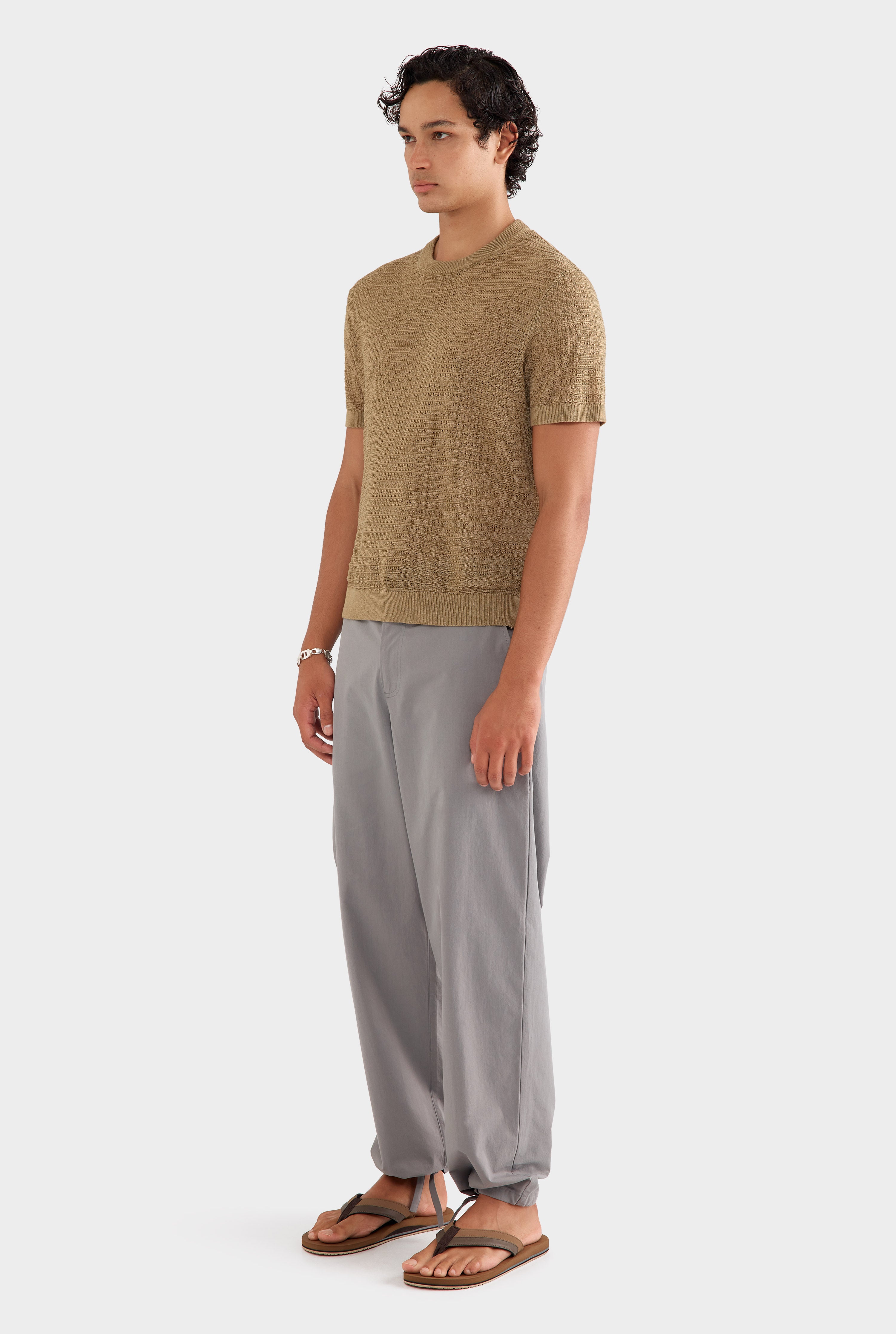 Relaxed Tencel Knitted T-Shirt - Olive