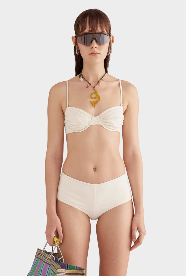 Boyleg Swim Bottom - Cream