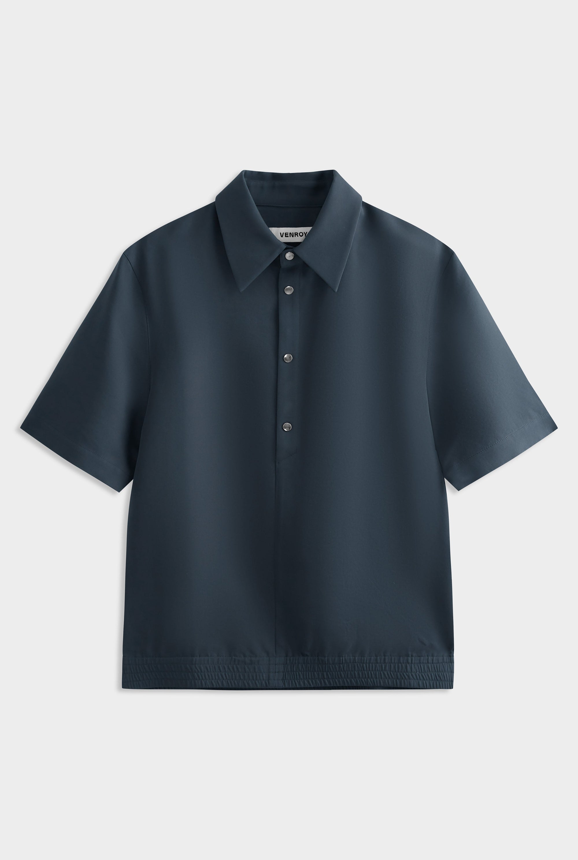 Cotton Cupro Short Sleeve Popover - Ink