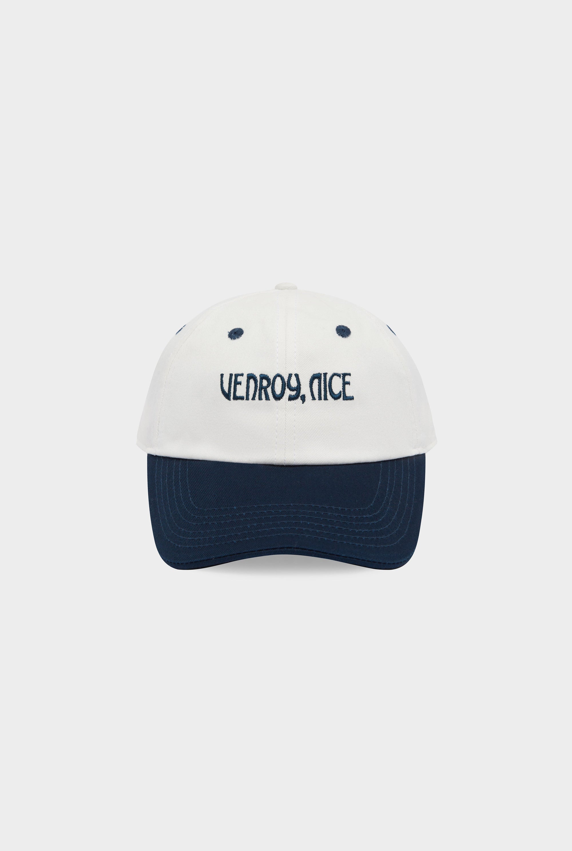 Nice Cotton Logo Cap - Off White/Navy