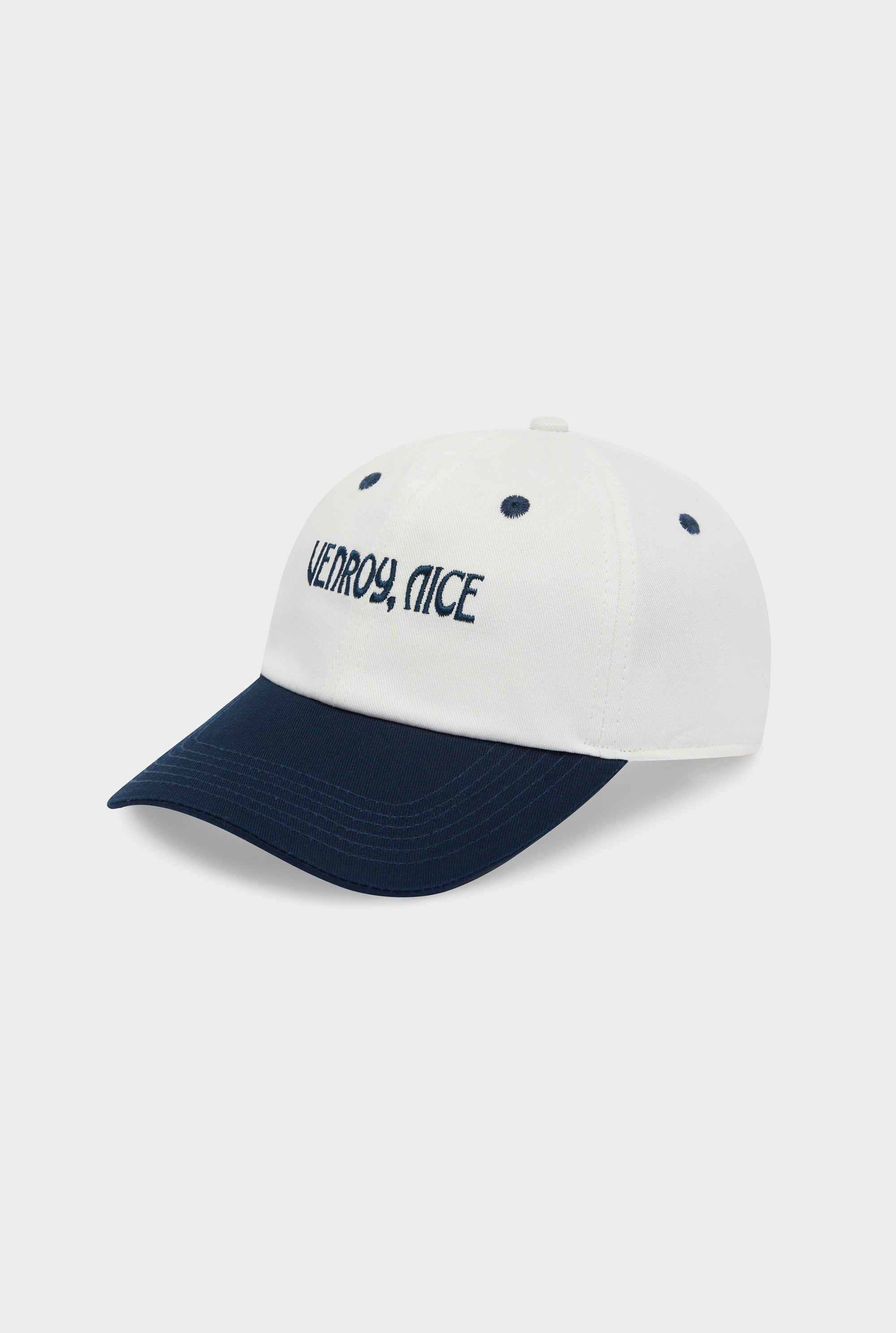 Nice Cotton Logo Cap - Off White/Navy