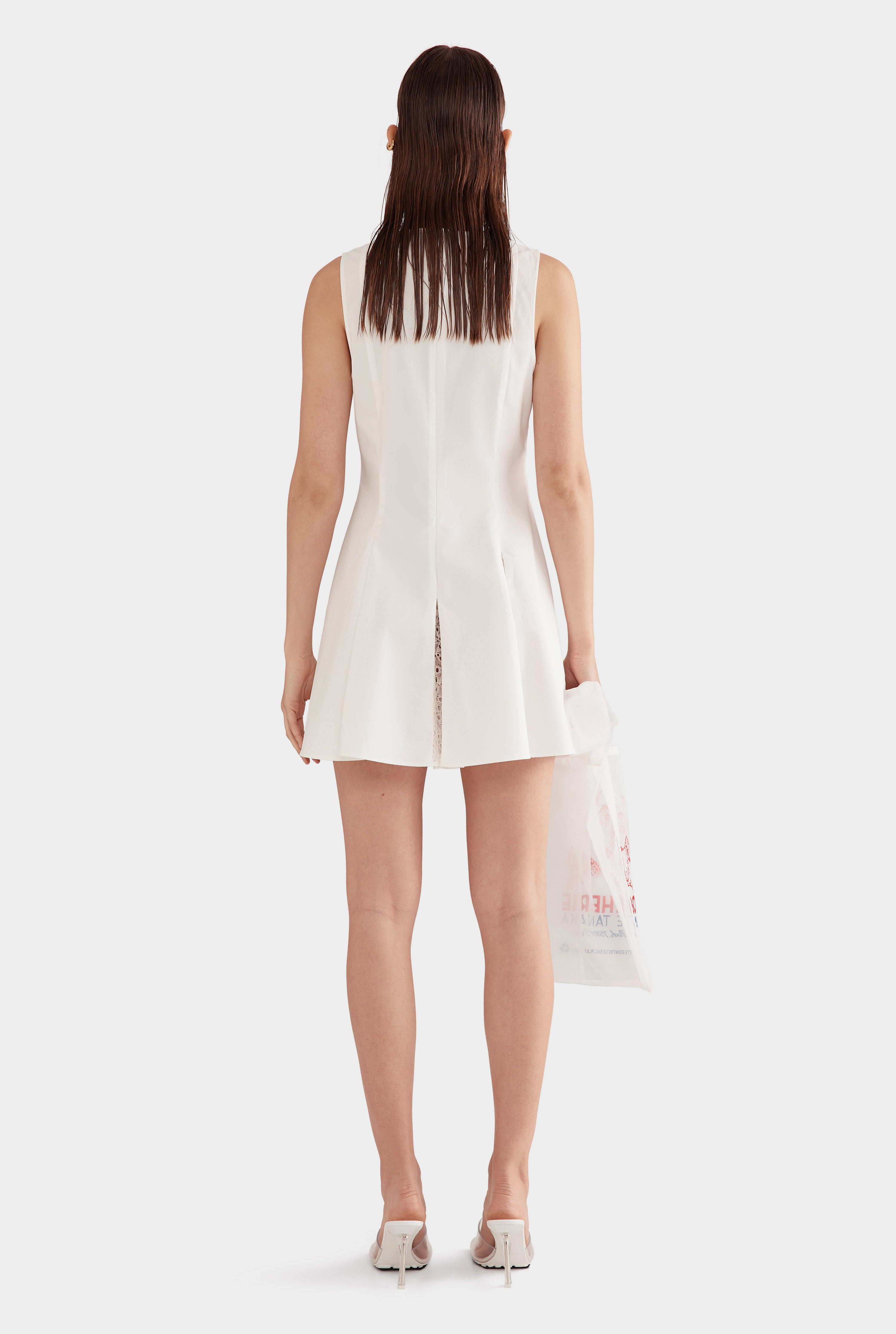 Pleated Mini Dress - Off White