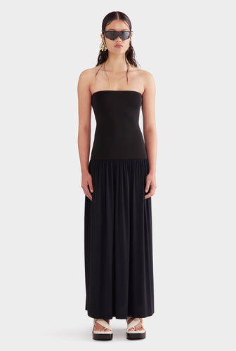 Strapless Jersey Dress - Black