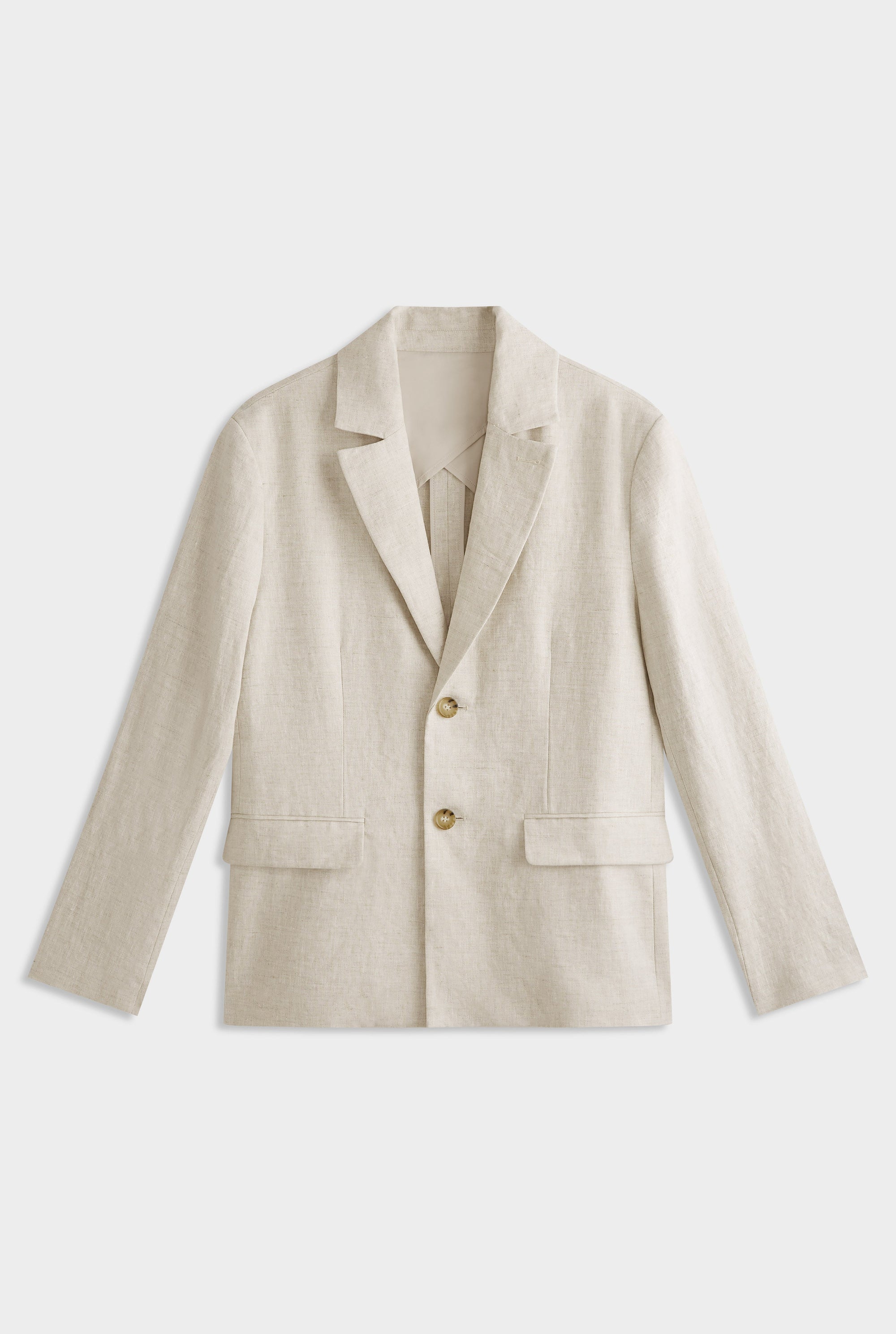 Tailored Linen Blazer - Sand