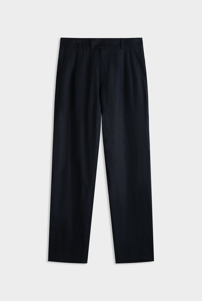 Tailored Linen Trouser - Navy