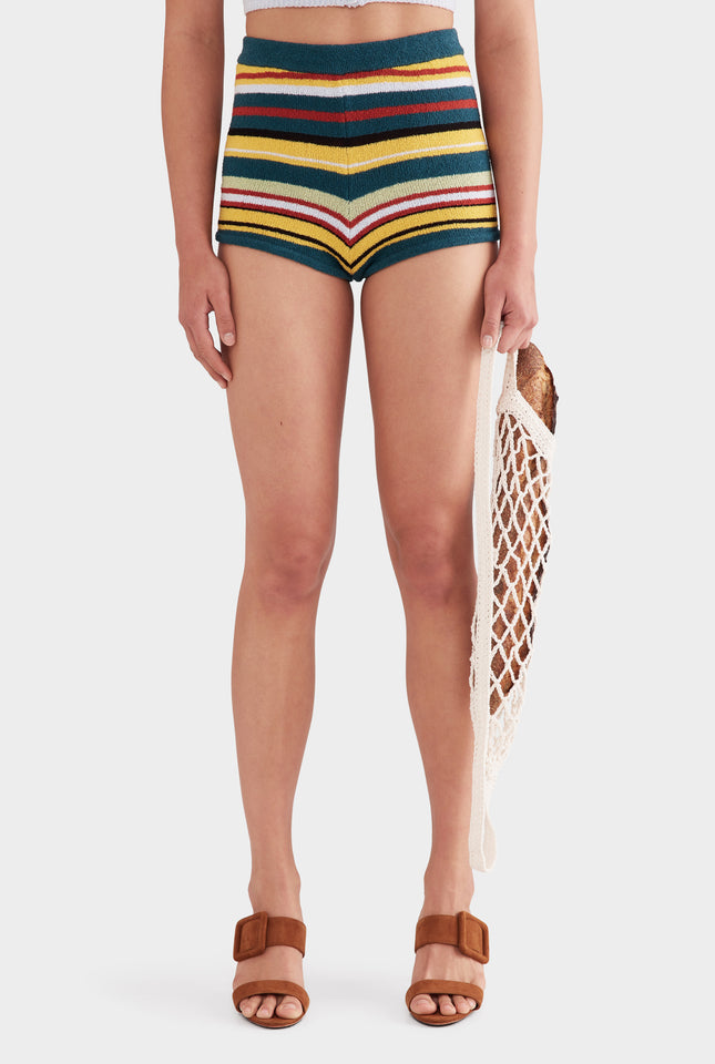 Striped Terry Knit Short - Multi Stripe