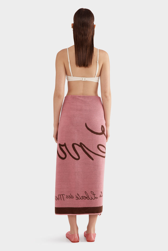 Venroy Jacquard Towel - Cocoa/Pink