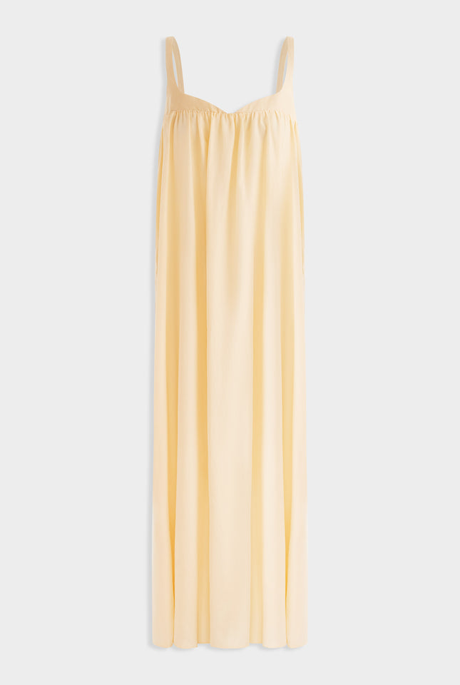 Silk Cotton Maxi Dress - Butter