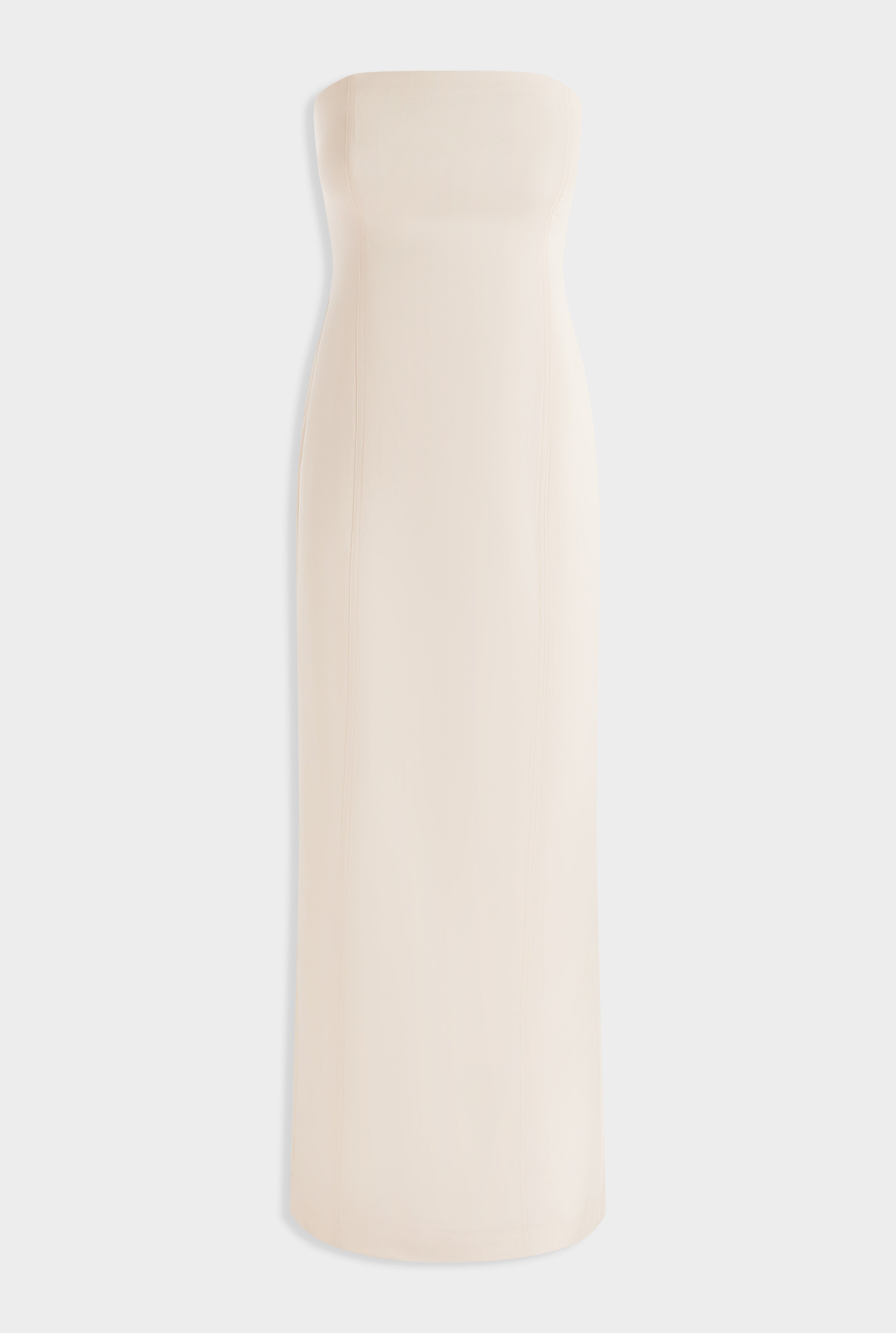 Strapless Wool Column Dress - Cream