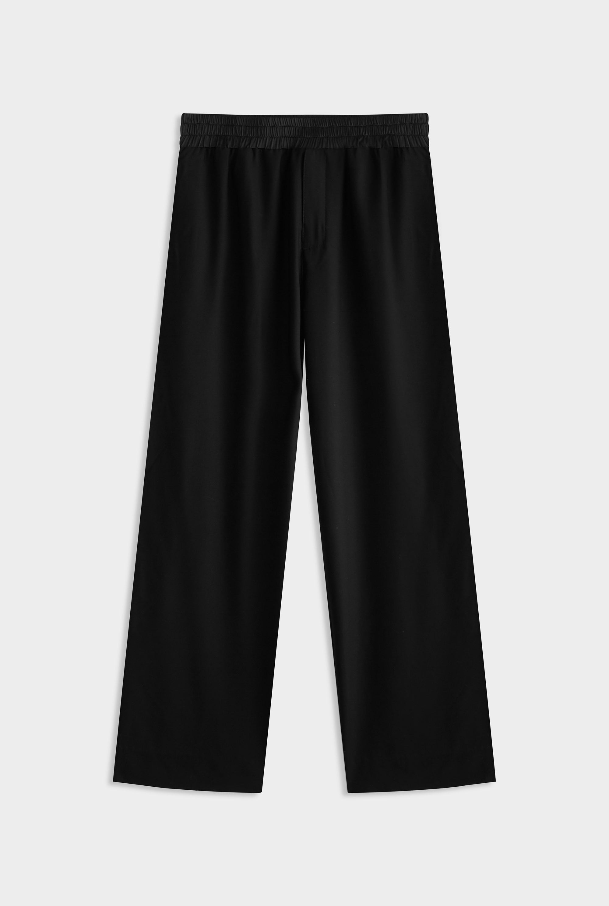 Wool Layered Waistband Trouser - Black