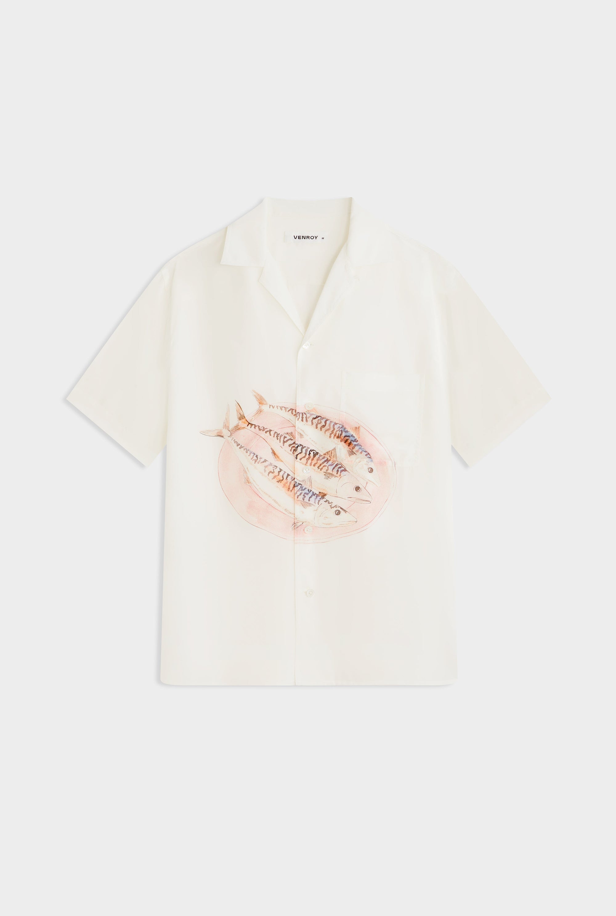 Short Sleeve Silk Camp Collar - Sardines