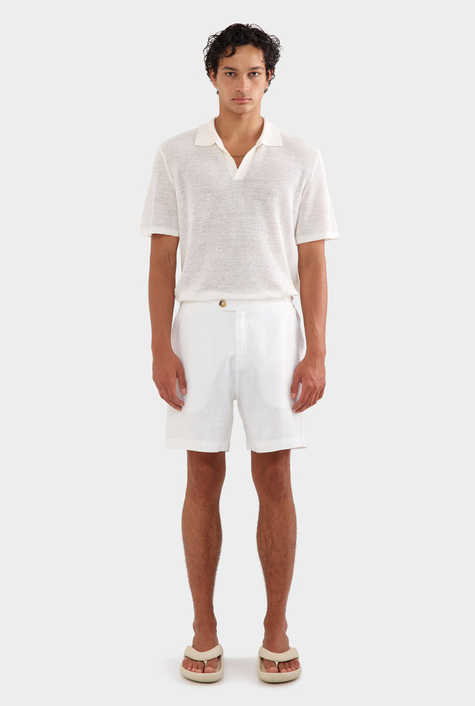 Side Tab Short - White