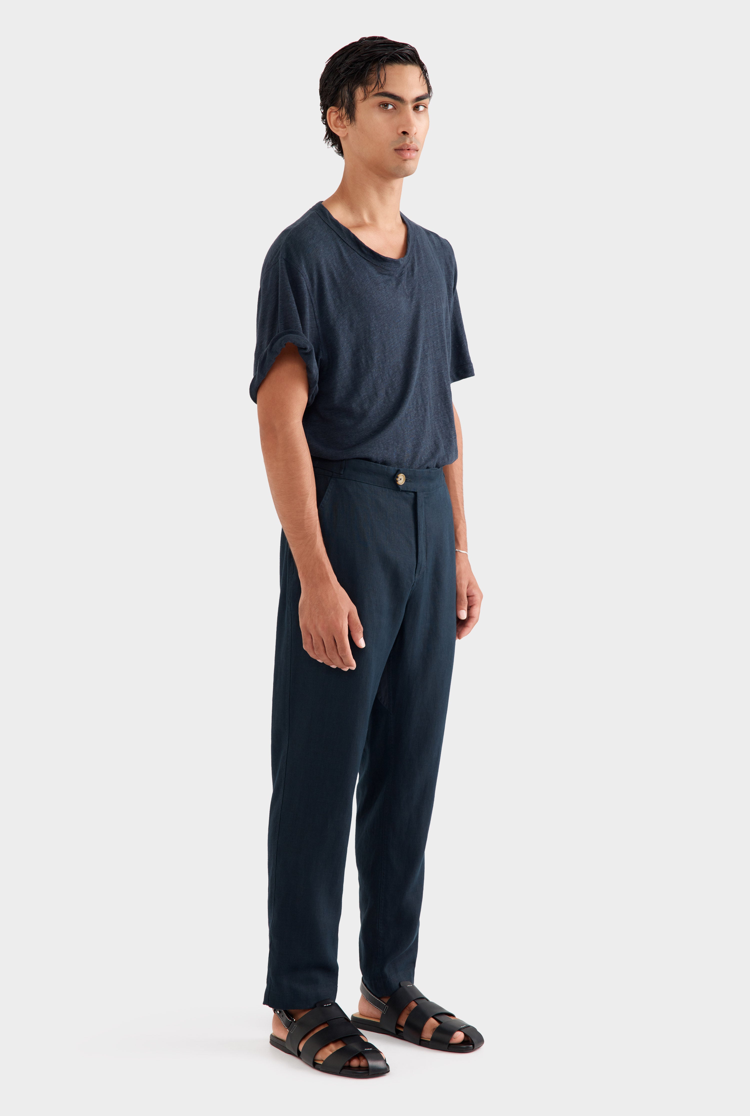 Side Tab Trouser - Navy