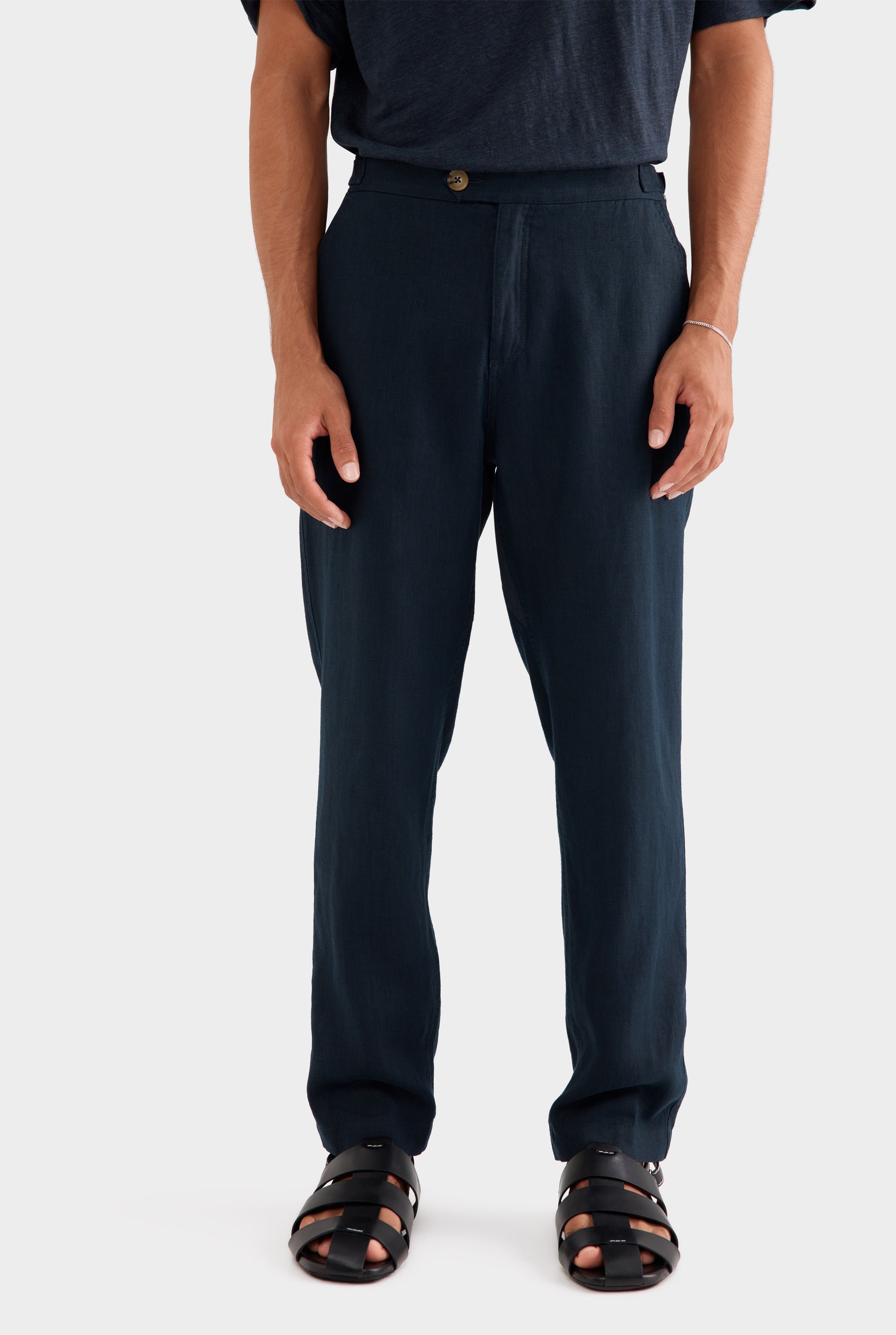 Side Tab Trouser - Navy