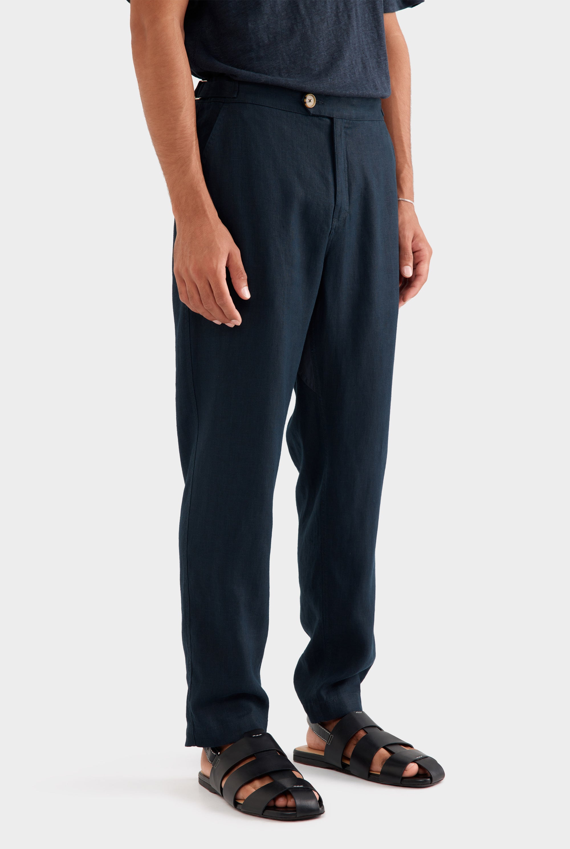 Side Tab Trouser - Navy