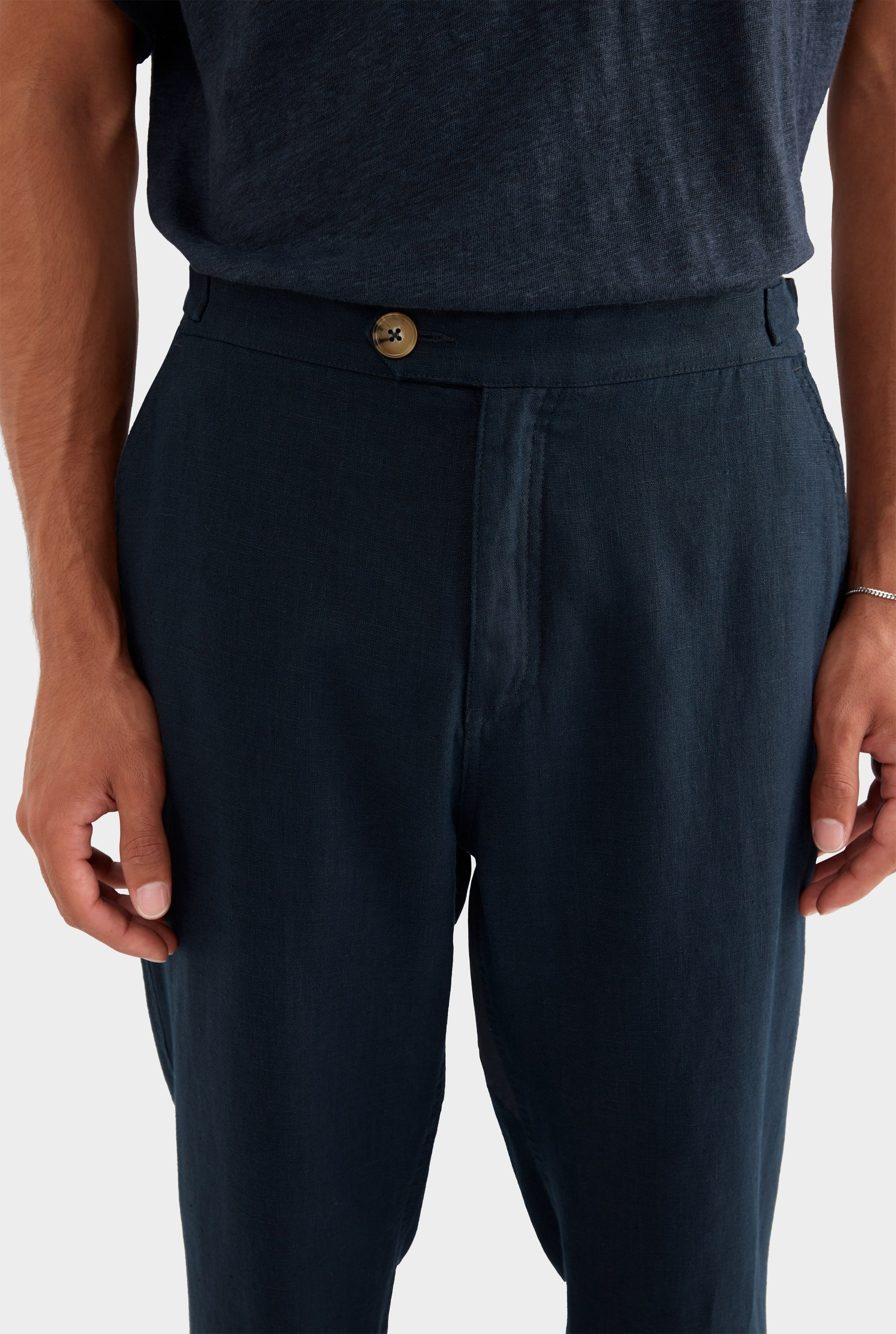 Side Tab Trouser - Navy