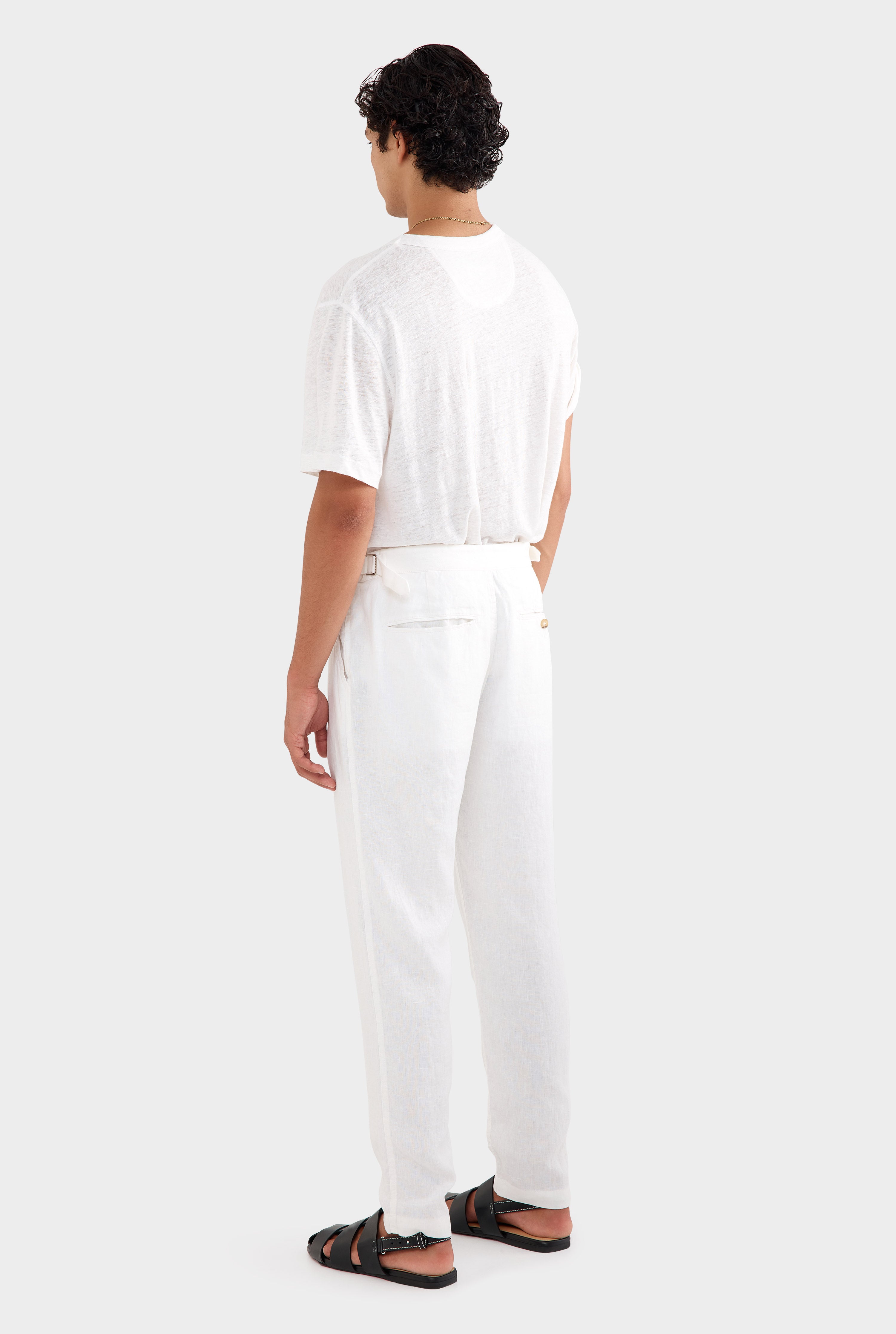 Side Tab Trouser - White