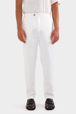 Side Tab Trouser - White