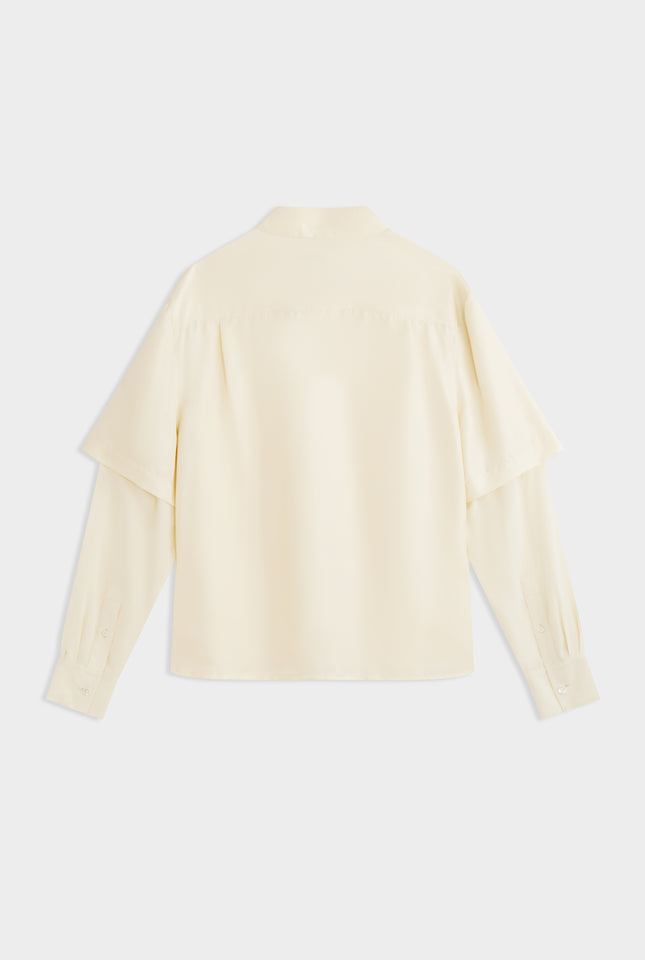 Silk Double Layer Shirt - Cream