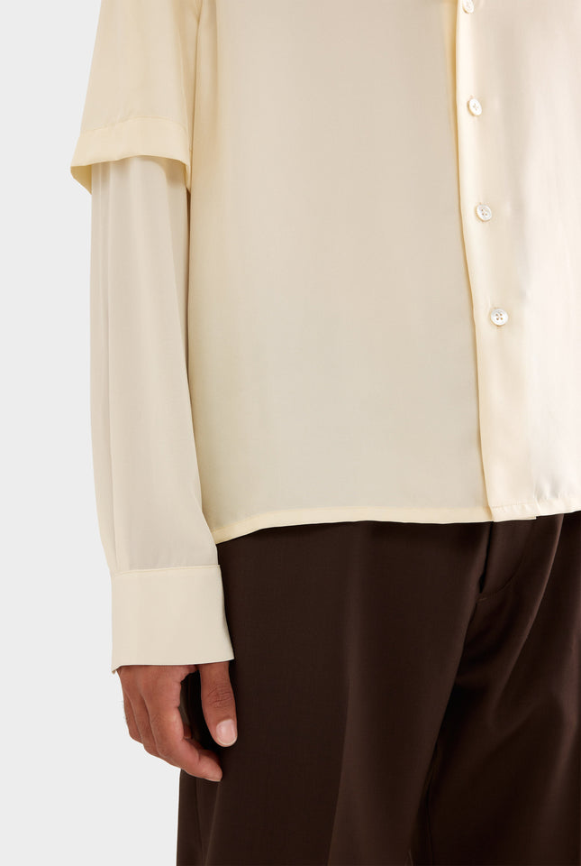 Silk Double Layer Shirt - Cream