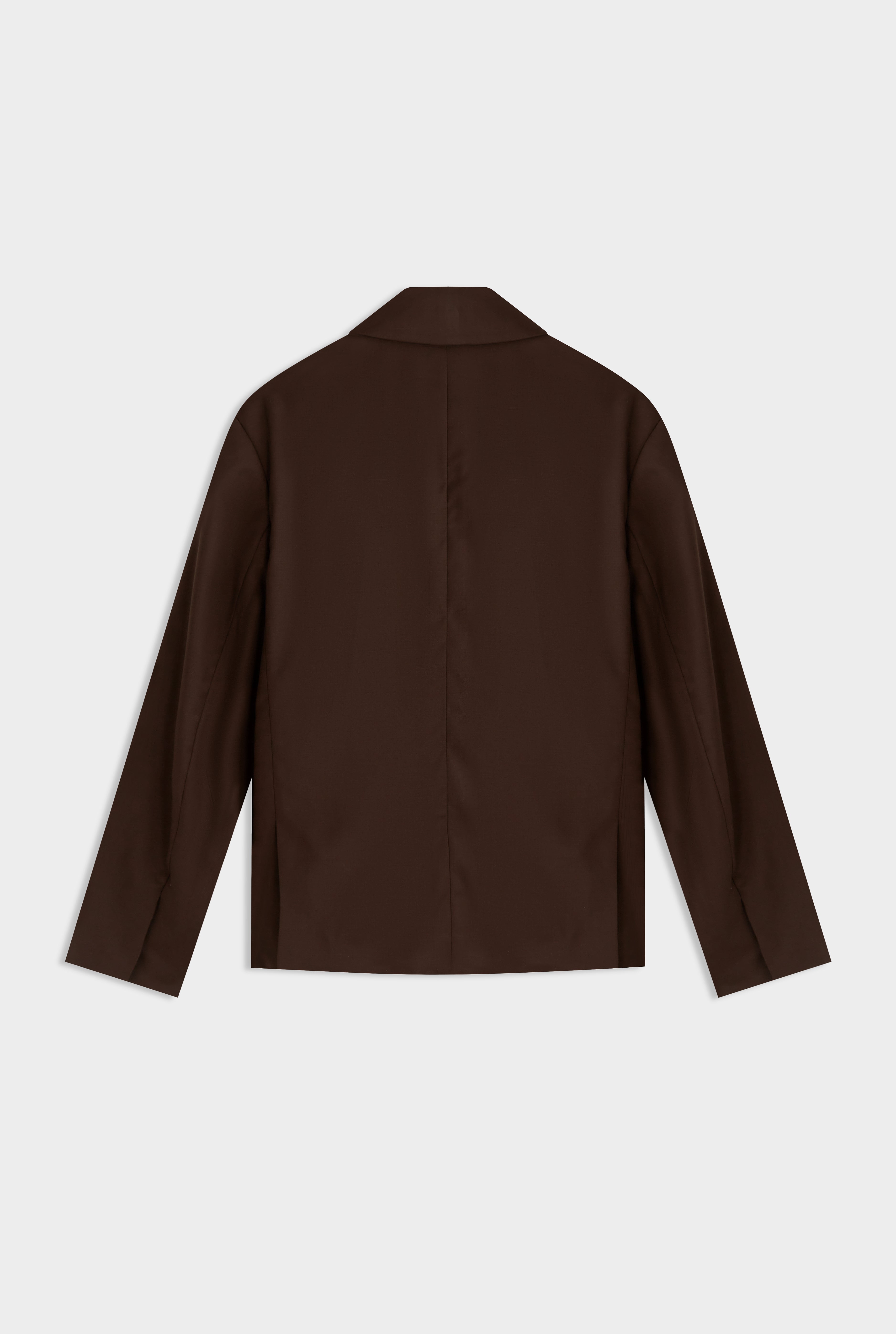 Tailored Wool Suit Jacket - Brown