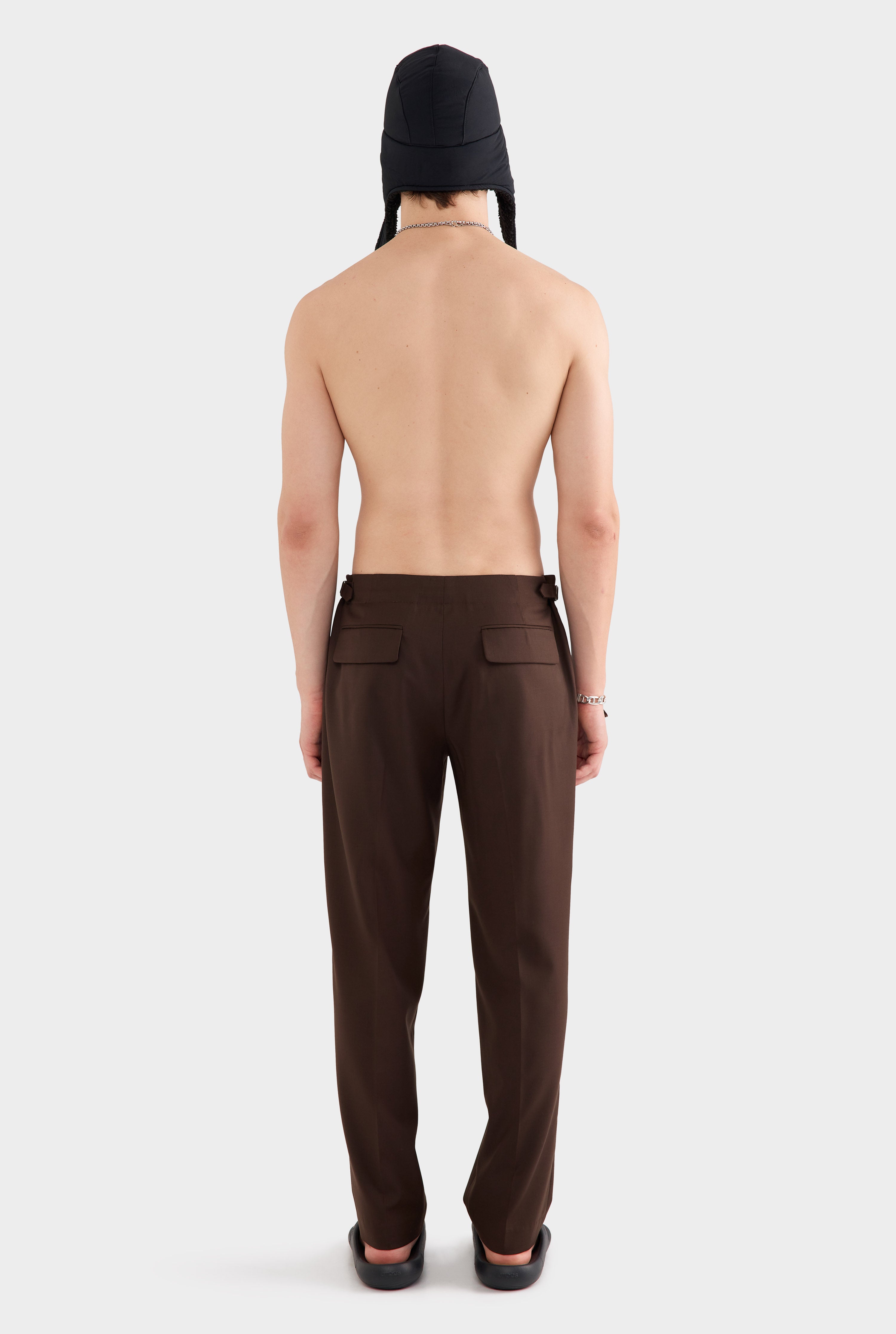 Tailored Wool Trouser - Brown