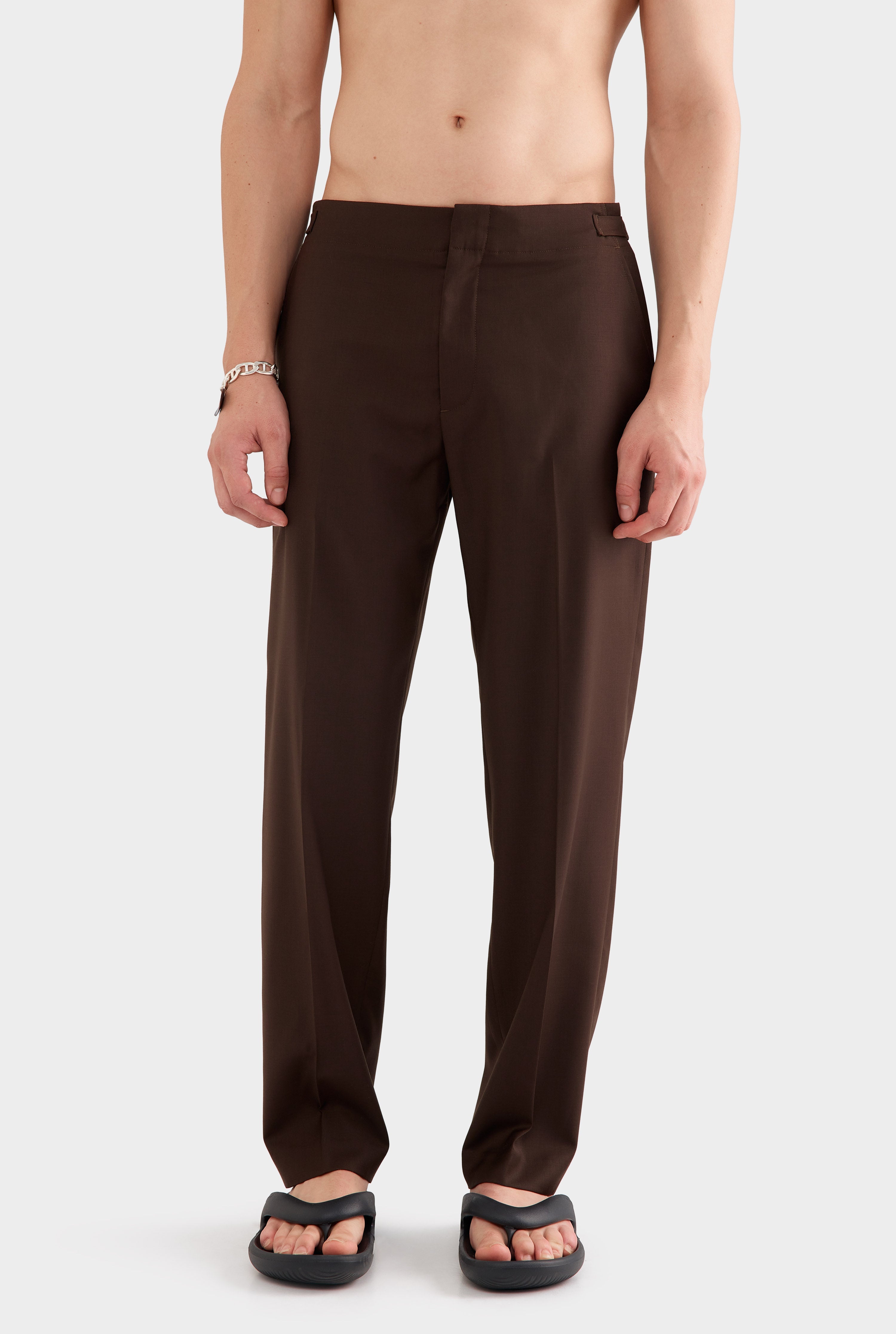 Tailored Wool Trouser - Brown