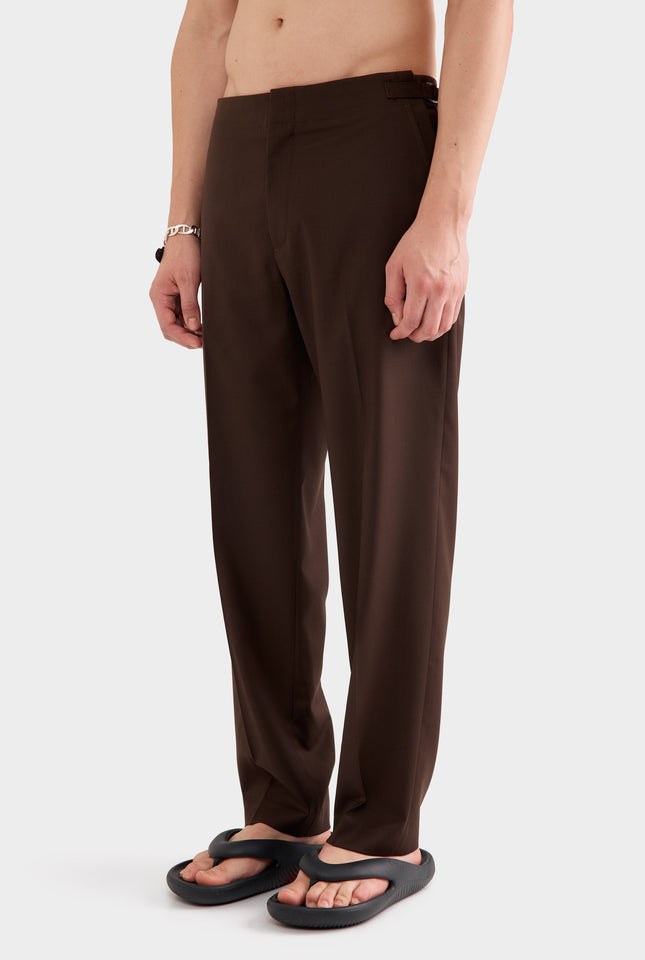 Tailored Wool Trouser - Brown