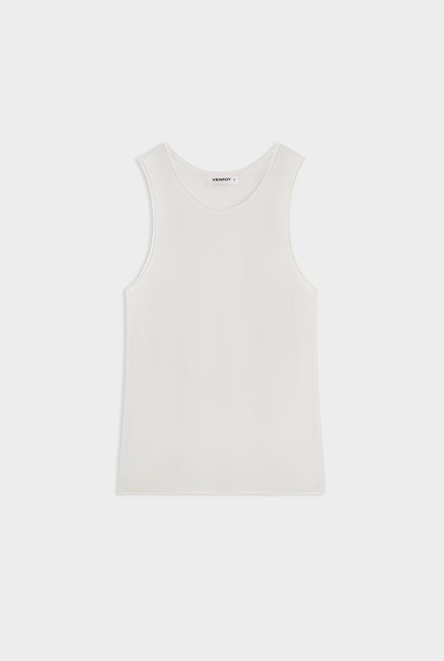 Tencel Rolled Edge Tank - Off White