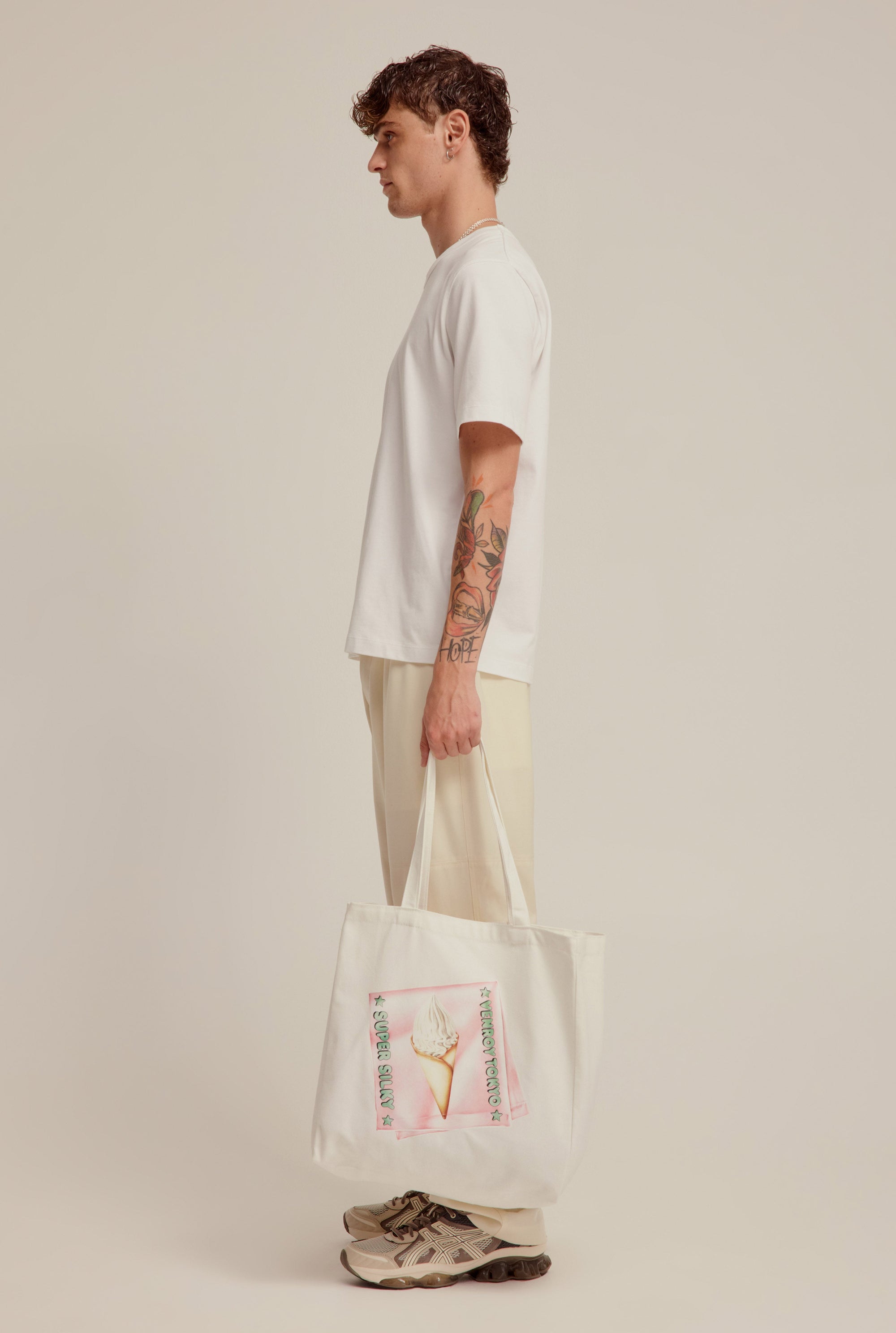 Tokyo Cotton Logo Tote - Cream