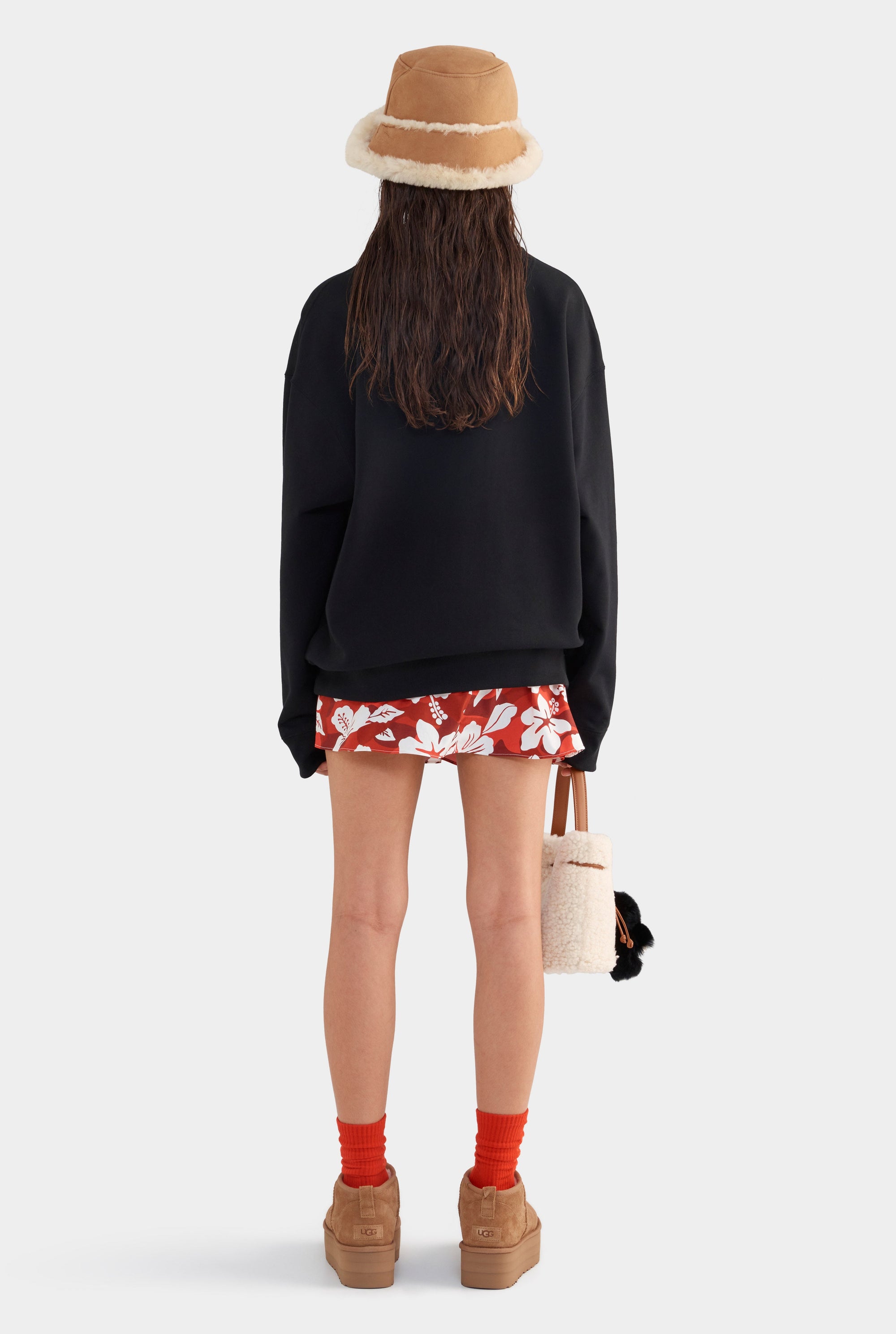 Relaxed Fleece Track Crewneck - Black