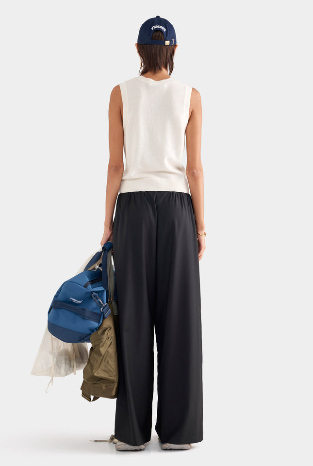 Cashmere Button Through Tank - Off White
